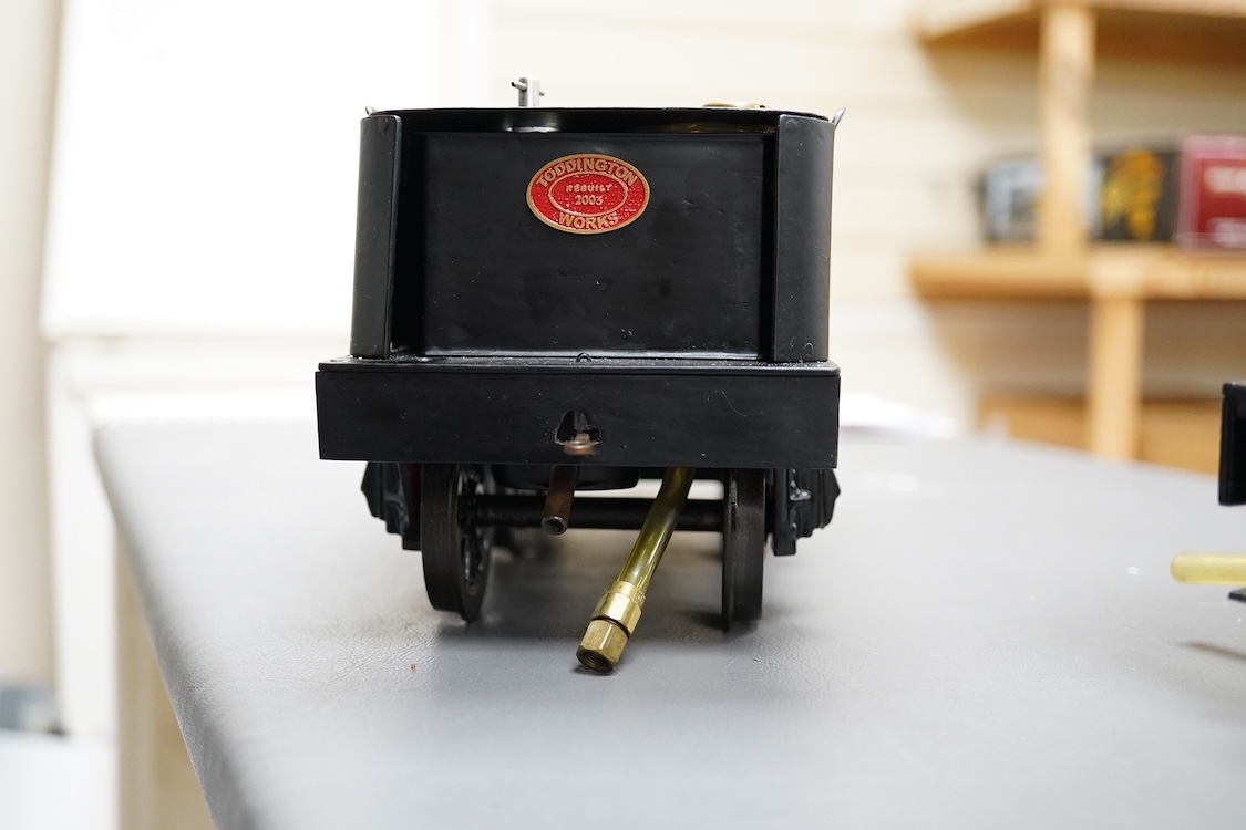 A Gauge 3 model railway live steam Bassett-Lowke 4-6-0 tender locomotive, ‘Experiment’ 66, fitted with a John Shawe manufactured ‘C’ type boiler and related paperwork, meths fired with two inside cylinders, the cab fitte